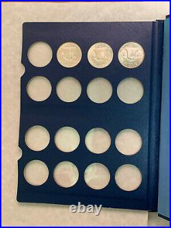 Nice Complete Set of 35 Uncirculated 1948-1963 Franklin Halves in Whitman Album