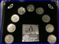 Norse Gods Set COMPLETE! With box, 2oz Silver, 10$ Cook Islands 2015