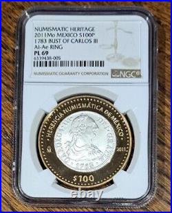 Numismatic Heritage 2011 Mexico 100p (ngc Pl 69) Complete Set