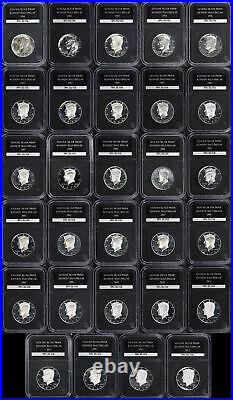 PCS Stamps & Coins Complete Silver Proof Kennedy Half Dollar Collection 29pc Set