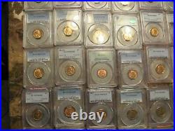 Pcgs Complete Uncirculated Lincoln Wheat Cent Set 1909 1958 Pds Ms61 Ms67+