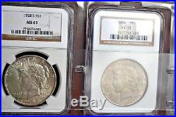 Peace Dollar Collection, Complete Set ALL are NGC certified MS63