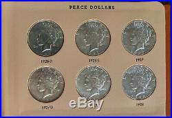 Peace Dollars Set PDS 1921 1935 in Dansco Album Complete set of 24 AU/BU