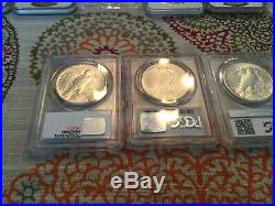 Peace dollars complete set 23@MS, 1@Au58, PCGS or NGC 24 coins graded