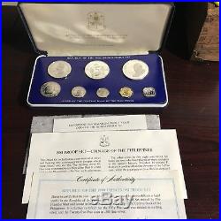 Philippines 1981 8-coin Proof Set With Case, Certificate & Literature Complete