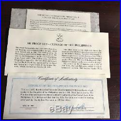 Philippines 1981 8-coin Proof Set With Case, Certificate & Literature Complete