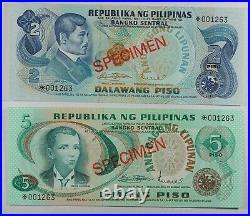 Philippines COMPLETE 6 SPECIMEN SET 1978 003118 CS1 P 159a 164a UNC COA