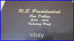 Presidential Complete Dollar Set 2012-2016 BU 62 Coin Set in Dansco Album8185