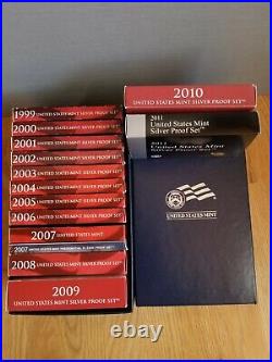 Proof set Silver 1999 2011, complete sets US MINT Run lot