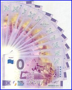Qatar 2022 Fifa World Cup 32 Zero 0 Euro Notes Complete Set Different Serial #