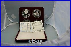 RARE 1988 Russian CCCP 4 Coin Proof Set Silver, Platinum, Palladium Complete