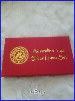 RARE 1999-2010 AUSTRALIA SILVER LUNAR COMPLETE SET 12 COINS 1OZ WithBOX