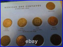 RARE! COMPLETE Set Mexico Centavos 1905-1972 63 coins All Keys & Zapata Issue