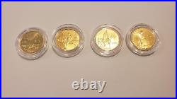 RARE Complete 4 Coin 1995-1996 US Olympic UNCIRCULATED $5 Gold Coin Set