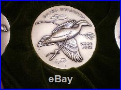 RARE Ducks Unlimited 999 Pure Silver Medallions Larry Toschik Complete Set