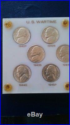 Rare 12 coin Jefferson Silver War Nickel Complete Set! Unc & 1942 type 2 proof