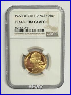 Rare Complete 9 pc set 1977 France Piefort Gold Coins NGC 64 PF66 PF67 PR68 PF69