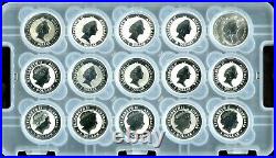 Rare! Complete Set (32) Australia 1 Oz. Silver Kookaburra Coins 1990 2021