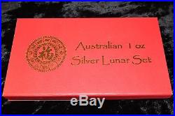 Rare! Complete Set Australia 1 Oz. Silver Lunar Series 1 Coins 1999 2010