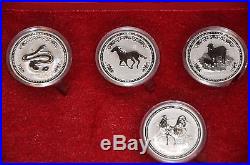 Rare! Complete Set Australia 1 Oz. Silver Lunar Series 1 Coins 1999 2010