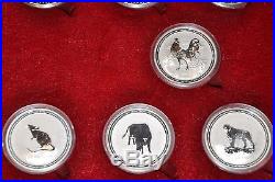 Rare! Complete Set Australia 1 Oz. Silver Lunar Series 1 Coins 1999 2010