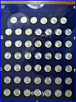 Roosevelt Dime Complete Set 1946-1964 GEM BU Silver +Capitol Holder Blue 346-A
