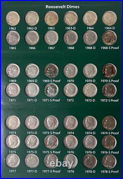 Roosevelt Dimes Complete Set Including Proof Only Issues 1946-2002 168 Coins