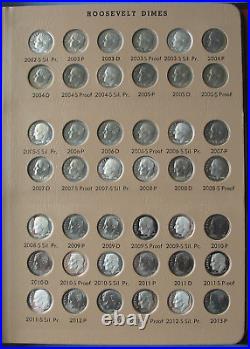 Roosevelt Dimes Set Complete 1946-2020 P/D/S Dansco 8125 with Proof UNC 241 Coins