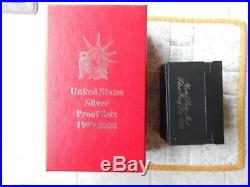 SILVER 1992-1998 1999-2008 17 COMPLETE U. S. PROOF SETS 144 COINS WithSTORAGE BOX