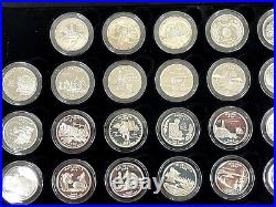 SILVER Proof Complete Set of US States & Territories Quarters with Box 1999-2009