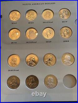 Sacagawea 2000 2020 PDS Complete Set 63 Coins BU/Proofs, Littleton Album 1A