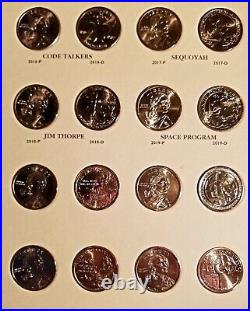 Sacagawea / Native American Dollars Complete Set Unc. 2000-2023 P & D in Folder