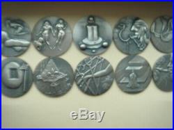 Salvador Dali 10 Commandments 50 g each. 999 Silver Medal Complete Set 1975 50mm
