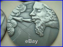 Salvador Dali 10 Commandments 50 g each. 999 Silver Medal Complete Set 1975 50mm