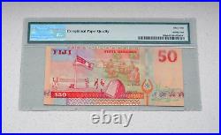 Scarce Complete Set 2002 Fiji, Fijian Banknotes 2-50 Dollars Pmg Graded Unc Epq