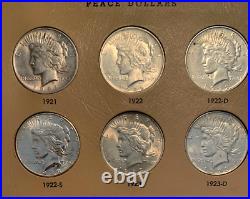 Sensational Peace Dollar Complete Set, 1921-1935, Bright Luster, Very High Grade