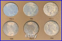 Sensational Peace Dollar Complete Set, 1921-1935, Bright Luster, Very High Grade