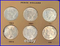 Sensational Peace Dollar Complete Set, 1921-1935, Bright Luster, Very High Grade