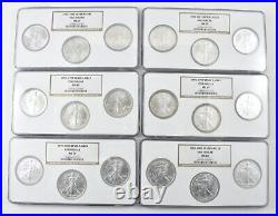 Set (18 Coins) Complete Set 1986-2003 American Silver Eagle MS69 NGC 9802