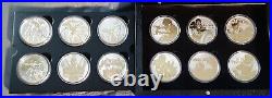 Set of 15 1 oz. 999 Silver 24k Gilded Marvel Coins With Wood Box Complete Set