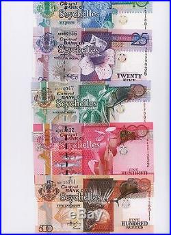 Seychelles Banknotes complete UNC Set 2011-2013 Series (10,25,50,100 & 500 RP)