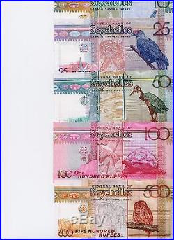 Seychelles Banknotes complete UNC Set 2011-2013 Series (10,25,50,100 & 500 RP)