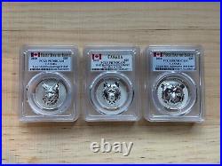 Silver Canadian Multifaceted Complete Set PCGS FDOI PR70DCAM (Wolf, Bear, Lynx)