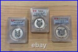 Silver Canadian Multifaceted Complete Set PCGS FDOI PR70DCAM (Wolf, Bear, Lynx)