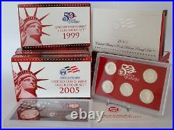 Silver Proof 1999-2009 COMPLETE (11) Sets withState Quarters Sealed & COA