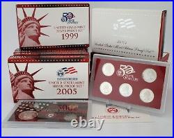 Silver Proof 1999-2009 COMPLETE (11) Sets withState Quarters Sealed & COA