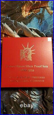 Silver Proof Sets Lot 1992-2016 boxed set RARE complete sets with COAs & #ed box