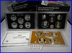 Silver US Proof Set Lot (28) Different Dates from 1992-2019 Complete w COA AJ510