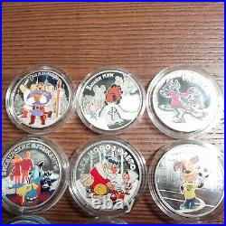 Soviet And Russian Animation 2017- 2021 3 Ruble 1 Oz Silver Proof Complete Set