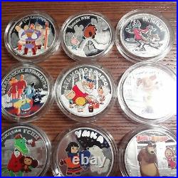 Soviet And Russian Animation 2017- 2021 3 Ruble 1 Oz Silver Proof Complete Set